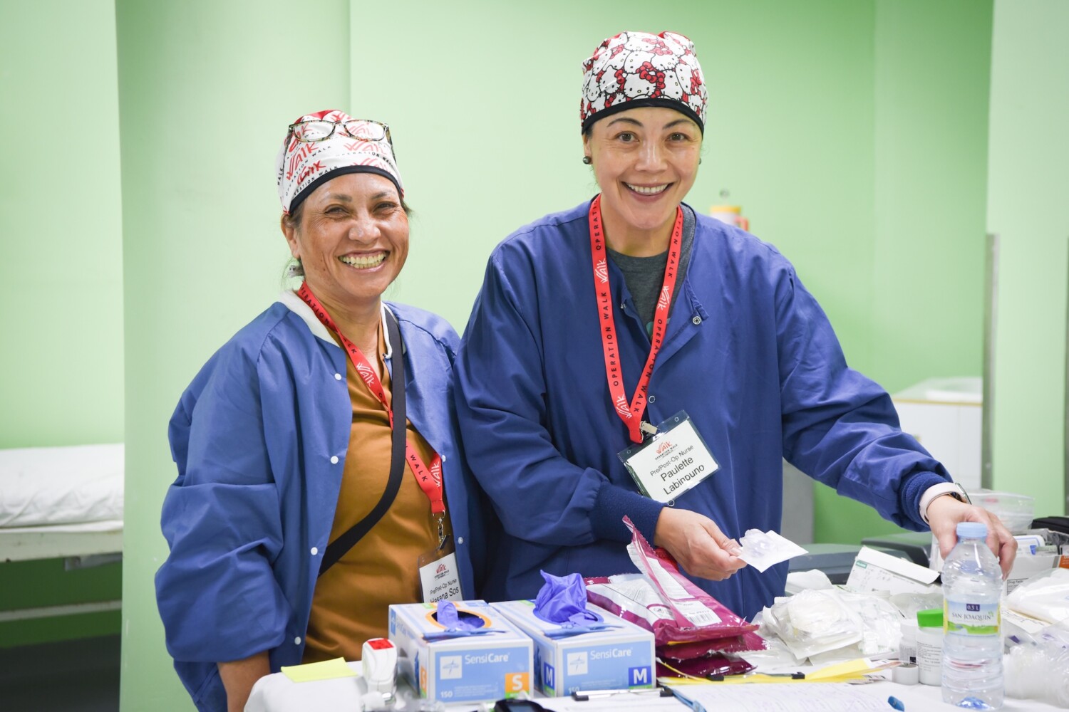 Volunteers Hasana and Paulette in our post-operative ward
