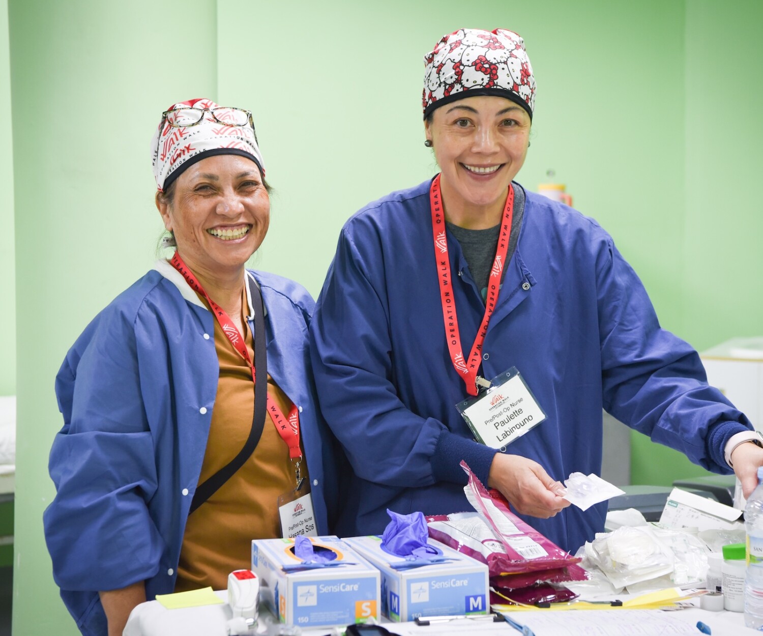Volunteers Hasana and Paulette in our post-operative ward