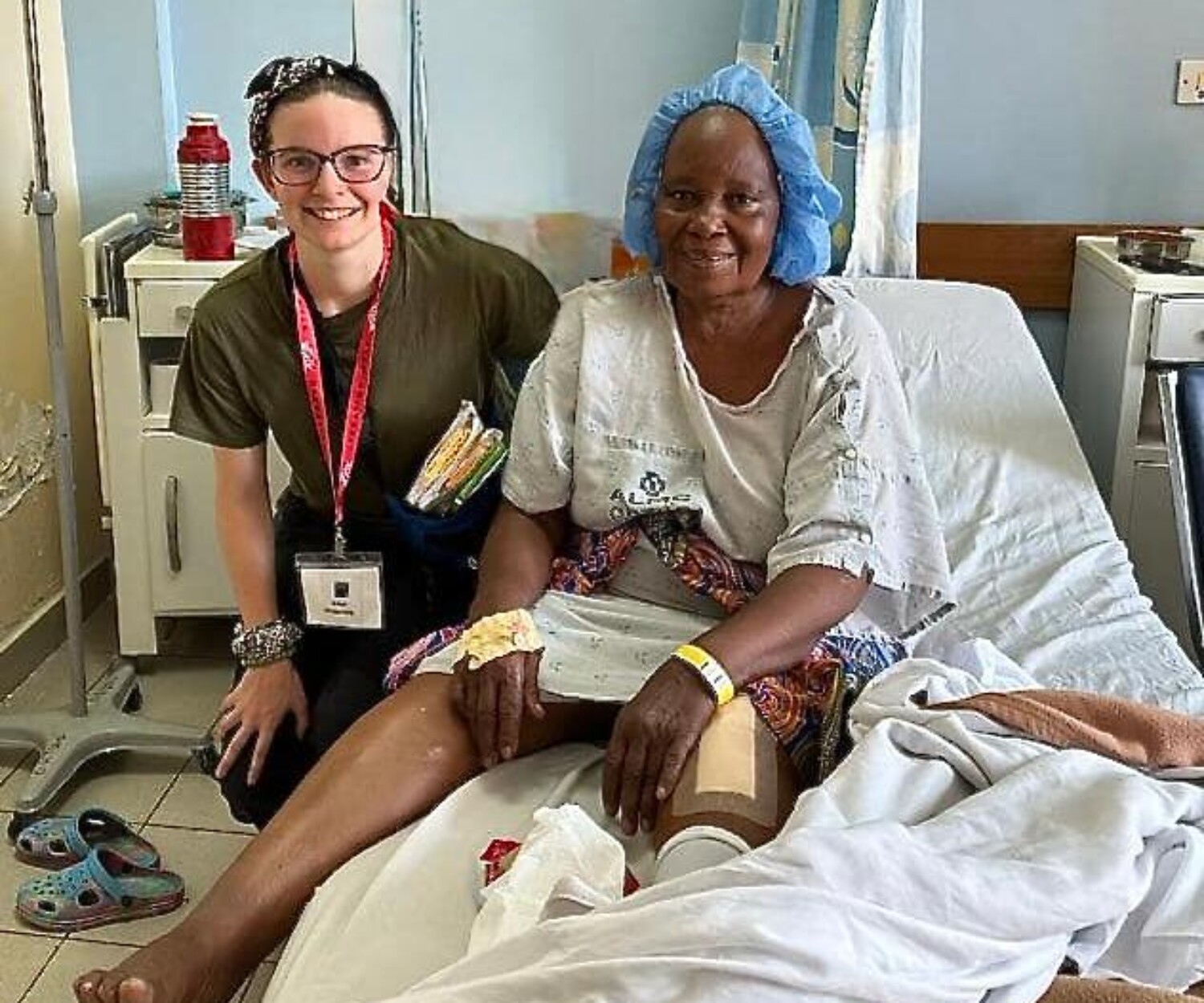 Elinor with a happy patient - Tanzania 2023