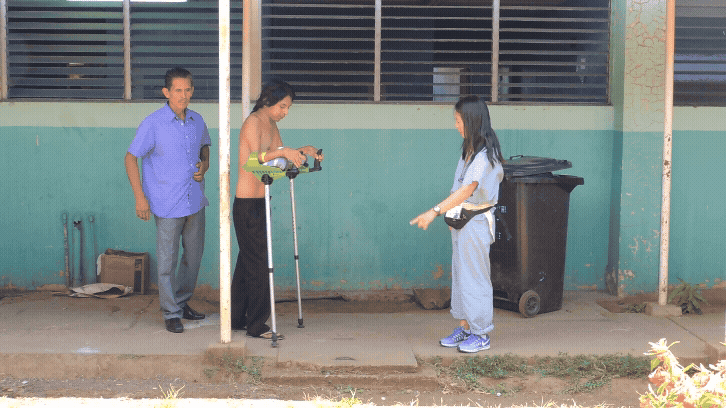 Juan Manuel with his father and Jennifer Okuno, OT, 2018