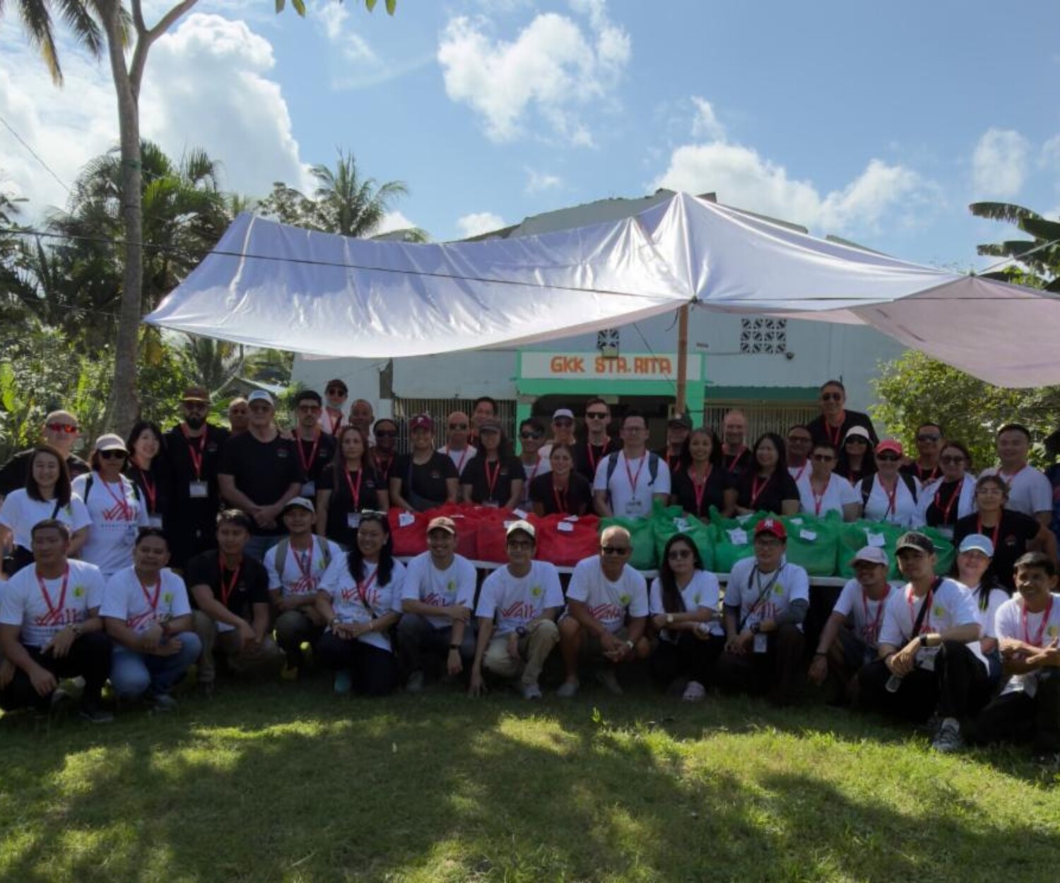 Operation Walk Los Angeles and St Elizabeth Hospital Team gather for earthquake relief outreach in Glan, Sarangani Province.